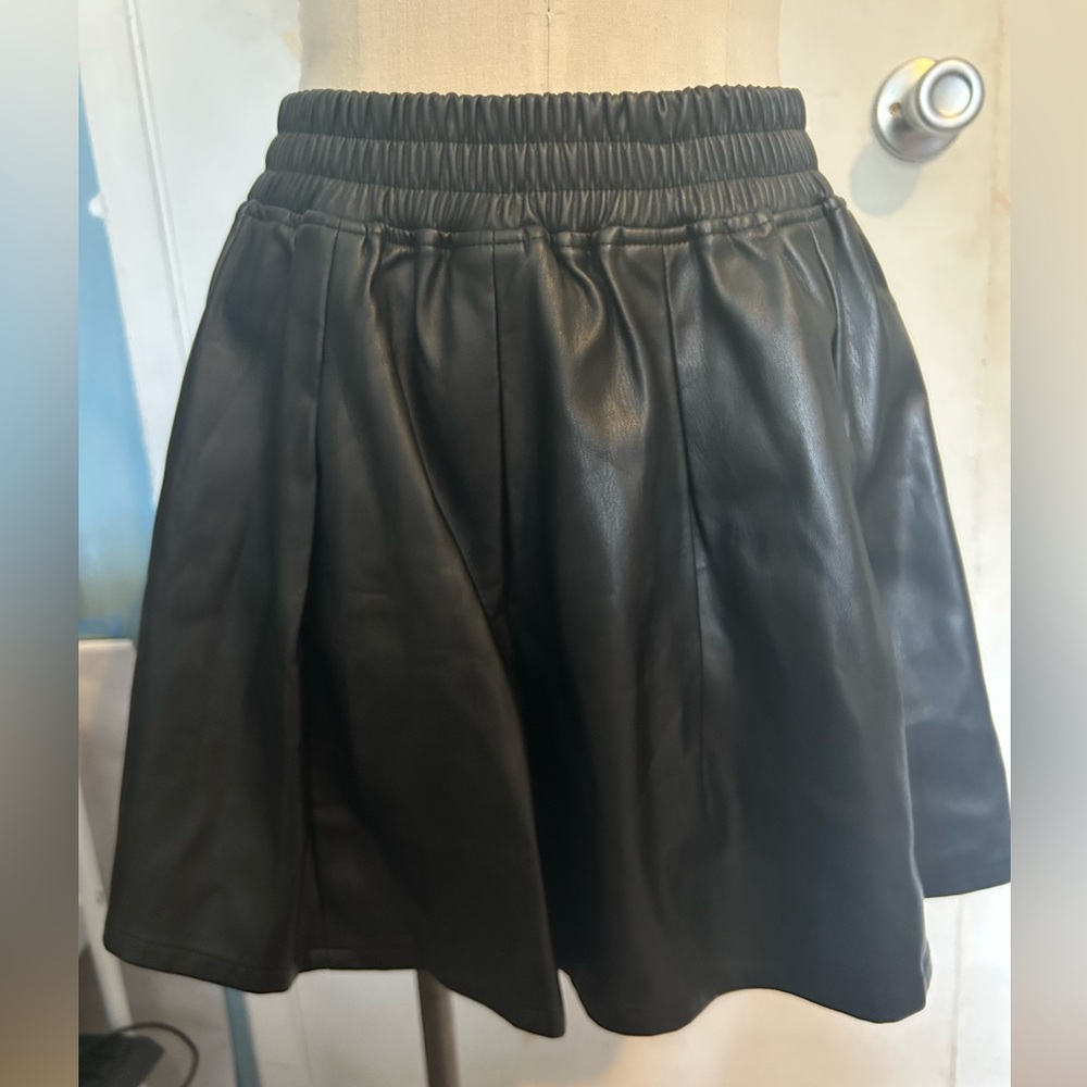 Black Faux Leather Skirt